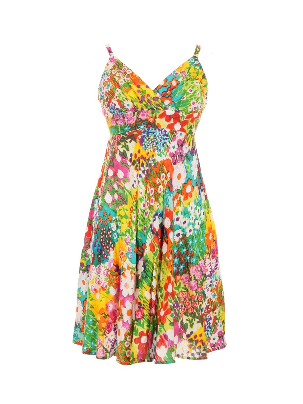 NWOT Vintage Jams World Spring Flowers Hawaii Midi Dress Tropical Wearable Art